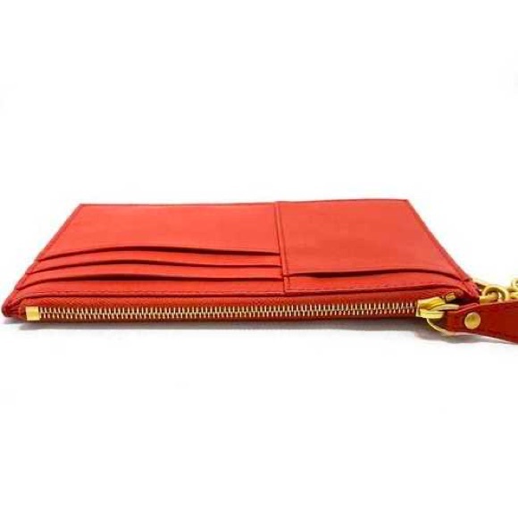 Bottega Veneta Orange Gold Leather Coin Case Wallet (567190) - Picture 4 of 6